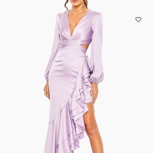 Size 4 Mac Duggal Ieena Asymmetric Ruffle Gown